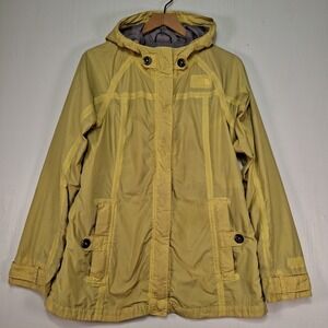 The North Face HyVent Womens Yellow Hooded Rain Jacket Parka Size Large L